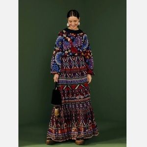 Farm rio Ainika Tapestry blue Maxi Skirt